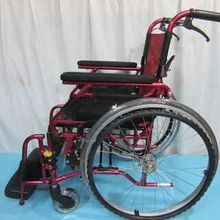 中古車椅子 ミキ キャリカルプラス自走式 赤