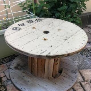 木製ドラム　ガーデンテーブルにどうですか