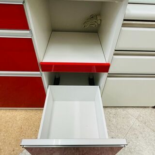 ⭐赤がおしゃれ！！2面レンジボード ✨定価￥108,000✨ スチームオーブン対応！！⭐