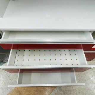 ⭐赤がおしゃれ！！2面レンジボード ✨定価￥108,000✨ スチームオーブン対応！！⭐