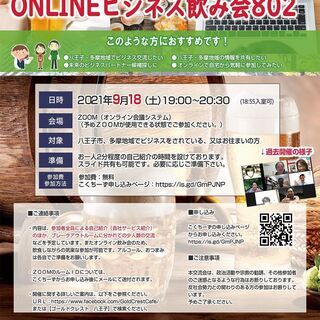 ONLINEビジネス飲み会802(2021年9月18日開催)の画像