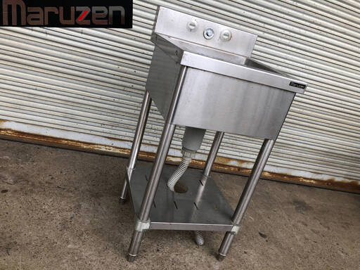 ⭕⭕⭕PR3/12　Maruzen ステンレス 1槽シンク 流し台 マルゼン W450 D450 H800 業務用 中古 バックガード⭕⭕⭕