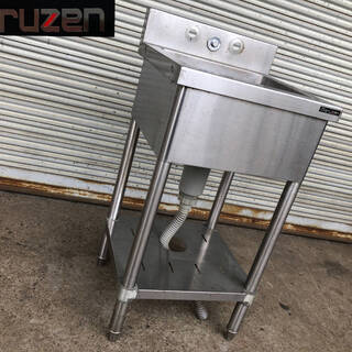 ⭕⭕⭕PR3/12　Maruzen ステンレス 1槽シンク 流し台 マルゼン W450 D450 H800 業務用 中古 バックガード⭕⭕⭕