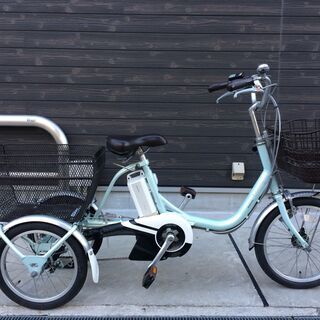 地域限定送料無料　ブリヂストン　アシスタワゴン　三輪車　新基準　12,3AH　2018年　水色　パスワゴン　ビビライフ　神戸市　電動自転車　