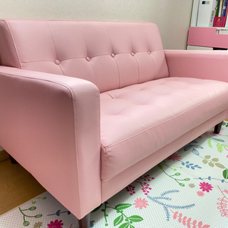 【取引完了】ピンクの綺麗な120cmソファー