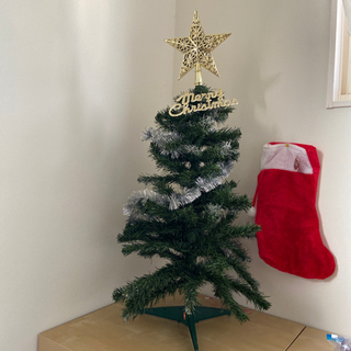 【無料】クリスマスツリー　電飾付き　高さ90センチ