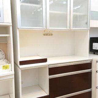 レンジボード☆人気のツートンカラー ホワイト×ブラウン☆98.5×42×175