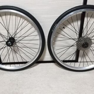 折りたたみ自転車 20インチ タイヤホイール前後セット シマノ7速 美品