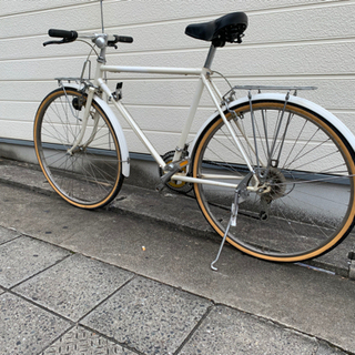 ❌美品❌　骨董自転車　クロスバイク　白　3x7変速　‼️ ライト付き✨自転车整备済。すぐに乗って帰れます✨ 