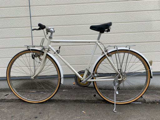❌美品❌　骨董自転車　クロスバイク　白　3x7変速　‼️ ライト付き✨自転车整备済。すぐに乗って帰れます✨