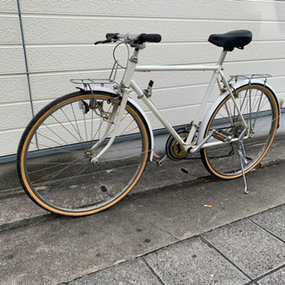 ❌美品❌　骨董自転車　クロスバイク　白　3x7変速　‼️ ライト付き✨自転车整备済。すぐに乗って帰れます✨ 