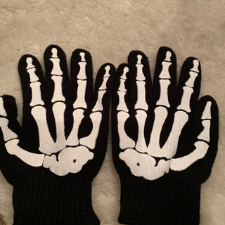 【ネット決済】ハロウィン用スカル手袋