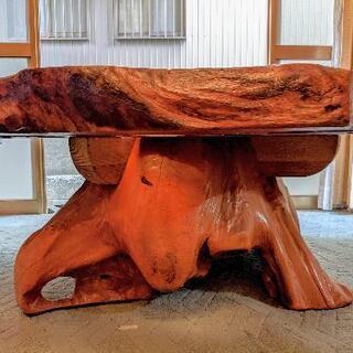 【一枚板無垢】テーブル/一点物/1200×1300×500mm