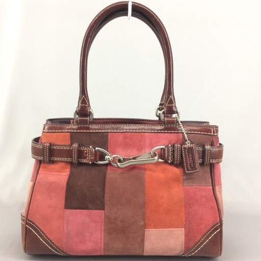 COACH オールドコーチ スエードレザー パッチワーク ジップトートバッグ  アンティーク レトロモダン  F0893 F11218