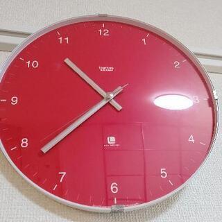 【美品】 壁掛け時計 赤