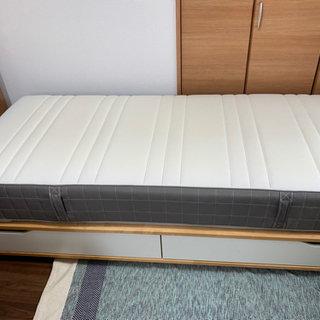 【IKEA】シングルベッド　引出し付き　マット付き