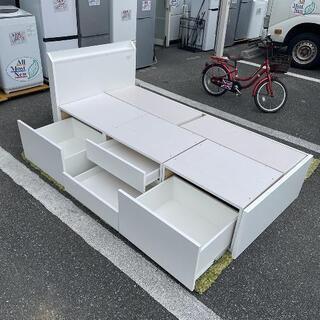シングルベッドセット ニトリ 収納 白 引出し収納 