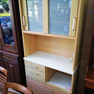 新品同様☆安心の日本製キッチンボード幅117大型レンジ可9