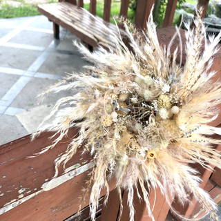 受注制作秋を迎えるパンパスグラスふわふわリース