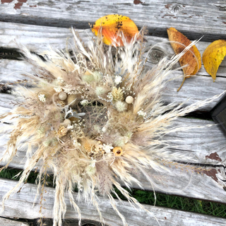 受注制作秋を迎えるパンパスグラスふわふわリース