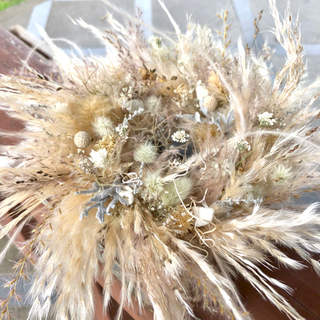 受注制作秋を迎えるパンパスグラスふわふわリース