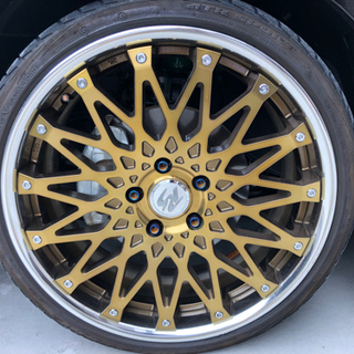 週末値下クリムソンRS CVワイヤー　ゴールド19インチ8.0J 48 5h-114.3 CRIMSON（クリムゾン） CRIMSON RS CV WIRE 19インチ 8.0J Low