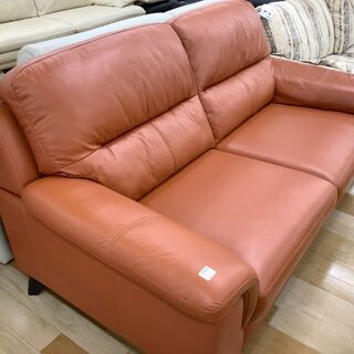 2人掛けソファ ダークブラウン 合皮【トレファク岸和田店】 - ソファ