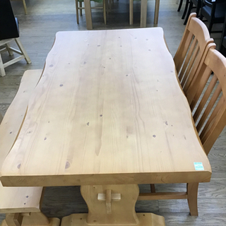 KI-77【ご来店頂ける方限定】ラバーウッド　ベンチダイニング4点セット