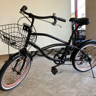 20インチ】ビーチクルーザー 6段変速 ブラック