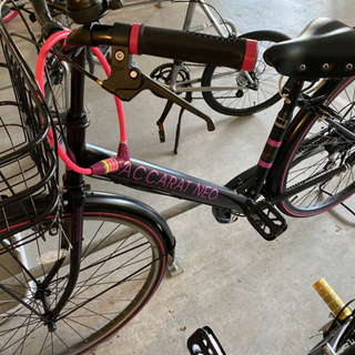 【ネット決済】27インチ　黒ベースのピンク　自転車　USED品