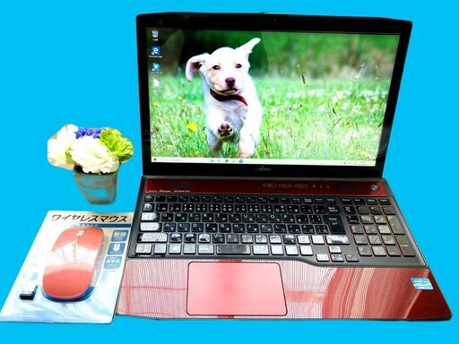 3世代Corei7＋メモリ８GB HDD1TB ブルーレイ カメラ内蔵 Office Windows10 新品無線マウス FUJITSU LIFEBOOK AH77/J