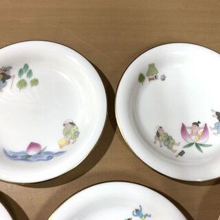 珍しい 保管未使用 香蘭社 桃太郎 銘々皿 小皿 5枚セット 直径約14.2cm
