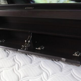 高級 国産 Granz マットレス＆NITORI フレームワイドダブルサイド、収納、ライト、コンセント付き