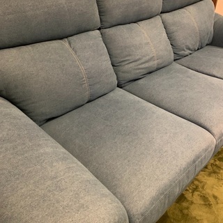 終了 値下げ デニムソファ オットマン付 定価¥65,000 引取限定