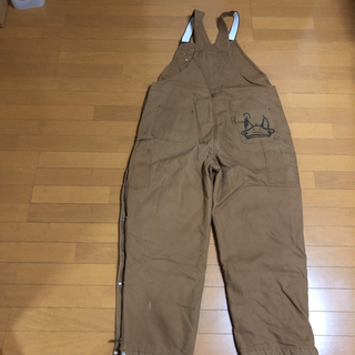 ブラウン オーバーオール ビンテージ ドナルド ハンドペイント