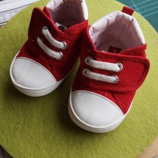 【ネット決済】ミキハウスベビー靴11.５cm　赤色