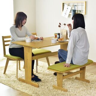 Sダイニング4点セット【ライバ／ナチュラル色】テーブル チェア 110cm 
