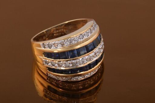K18 サファイア・ダイヤモンド 指輪 品番r20-404