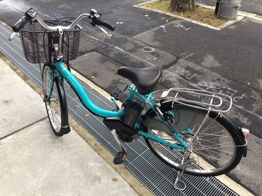 地域限定送料無料　ヤマハ　パス　ナチュラ　新基準　子供乗せ　24インチ　ターコイズ　アシスタ　ビビ　神戸市　電動自転車