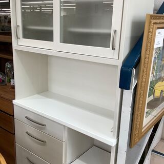 トレファク花小金井店】レンジボード/レンジボードホワイト/二枚扉