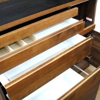 河口家具 食器棚 ダークブラウン