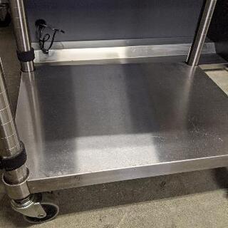 中古厨房 ステンレス キャスター付作業台 調理台 厨房機器  業務用