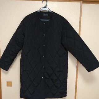 シンプルなキルティングコート【大きいサイズ、黒】