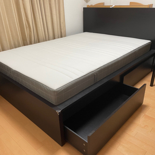 IKEA ベッドフレーム&ベッド下収納&マットレス(ダブル)
