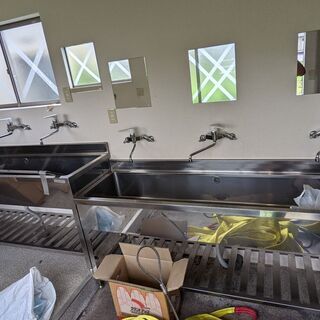 12m 40ft コンテナ浴場 シャワー6か所 浴槽 FRP石油給湯器2基