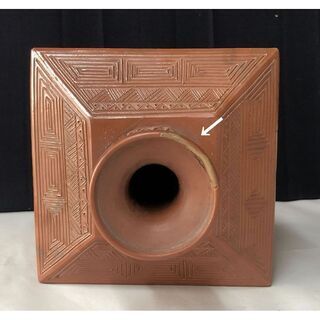 e879 備前焼 升徳利 江戸末期 松図 角徳利 酒器 酒瓶