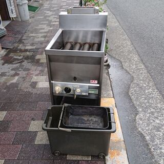 お取引中・予定者決定〕【引取り限定】業務用フライヤー サミー 都市ガス