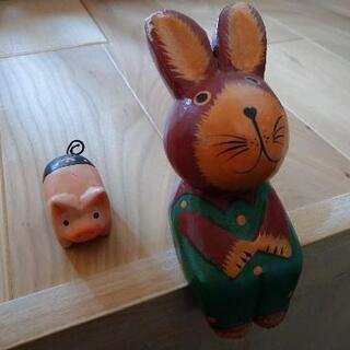 【ネット決済】アジアンテイストなウサギとブタ