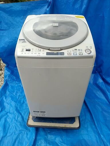 J　シャープ/SHARP 洗濯乾燥機 ES-TX830-S 洗濯8kg/乾燥4.5kg 高濃度プラズマクラスター7000搭載 2014年