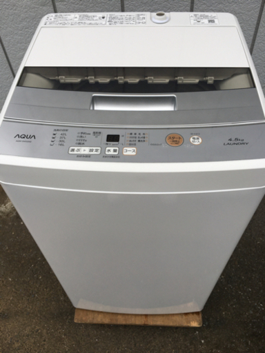 美品■アクア 2019年製 4.5kg 全自動洗濯機 AQW-S45G■単身向け洗濯機 1人用洗濯機